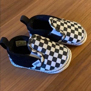 Baby Checkerboard Vans Sz 2 Black and White